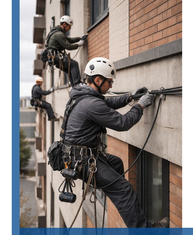 Крепление кабеля на фасаде монтаж и крепеж в Челябинске