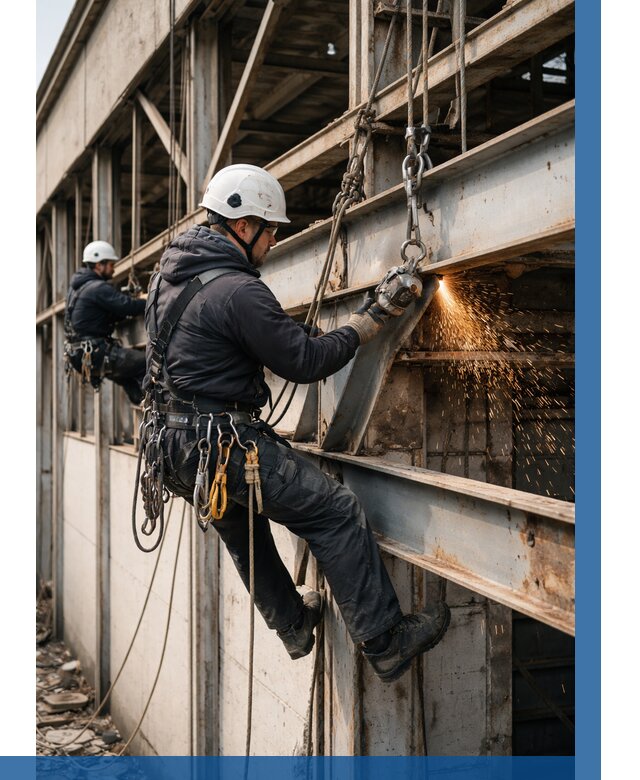 Демонтаж металлоконструкций на высоте в Челябинске от 6703р. |ВЫСОТНИК-Члб