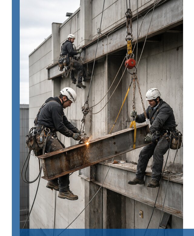 Демонтаж металлоконструкций на высоте в Челябинске под ключ