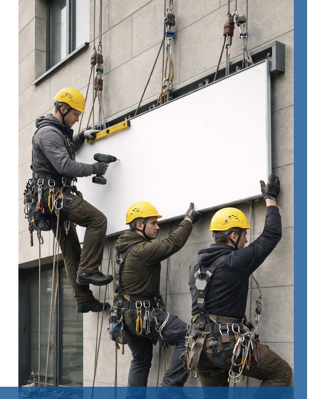 Монтаж рекламной вывески в Челябинске от 8250 р. | ВЫСОТНИК-Члб