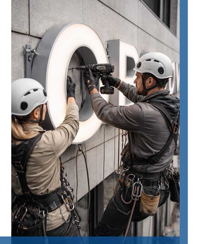 Монтаж световых букв в Челябинске от 3094 р. под ключ ВЫСОТНИК-Члб