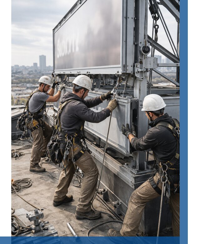 Монтаж крышной рекламной конструкции в Челябинске от 61872 р.|ВЫСОТНИК-Члб