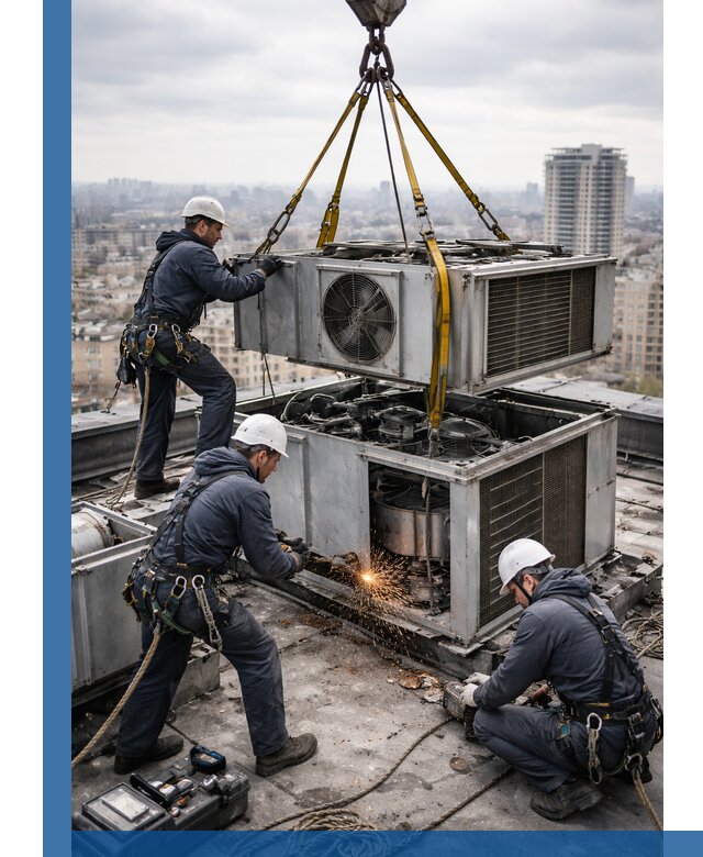 Демонтаж крышной установки в Челябинске любой сложности