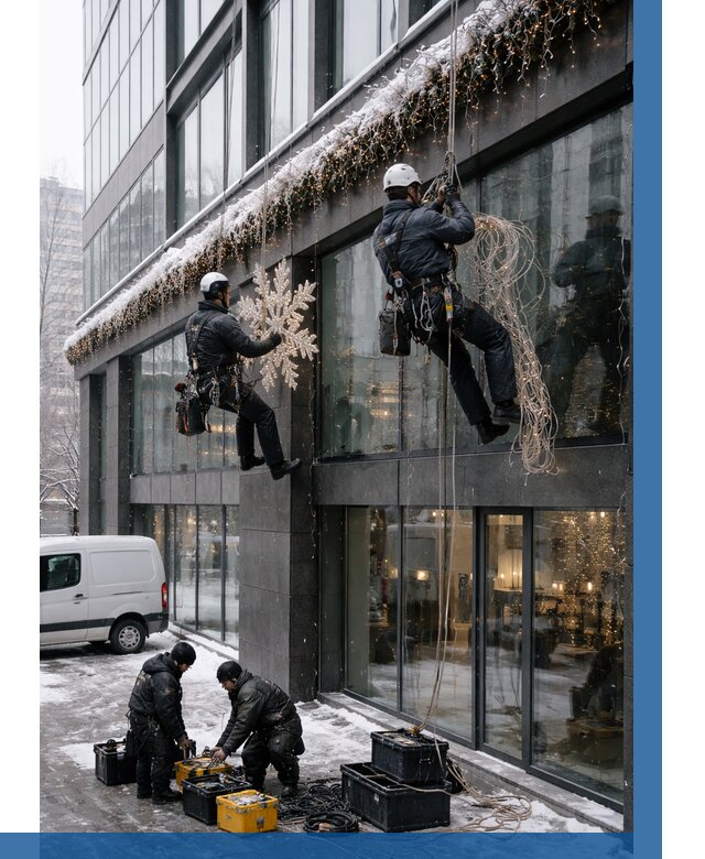 Демонтаж новогоднего оформления в Челябинске от 5672 р. | ВЫСОТНИК-Члб