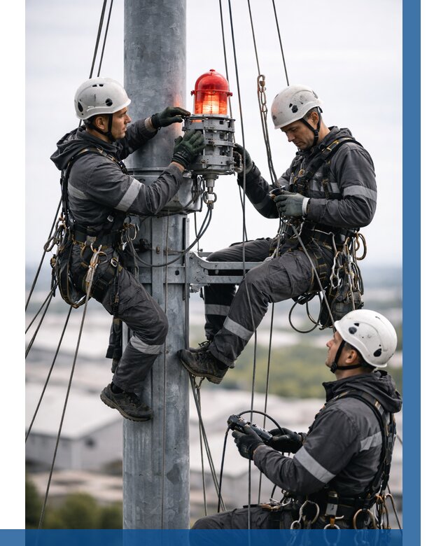 Монтаж заградительных огней в Челябинске от 8765 р. | ВЫСОТНИК-Члб