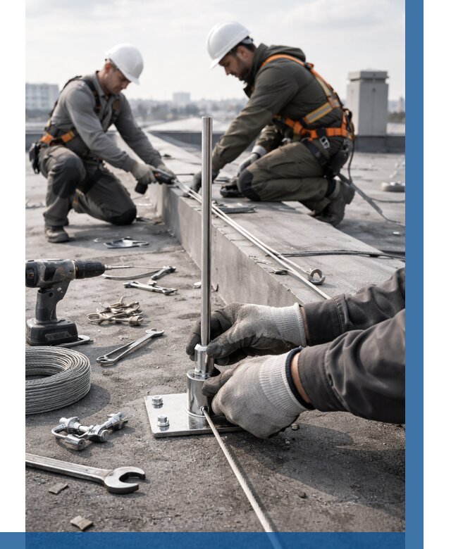 Монтаж молниезащиты на кровле в Челябинске цена от 25780 р. | ВЫСОТНИК-Члб