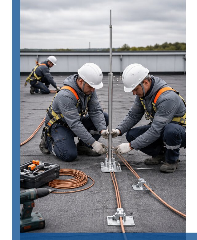 Монтаж молниезащиты на кровле в Челябинске под ключ с гарантией