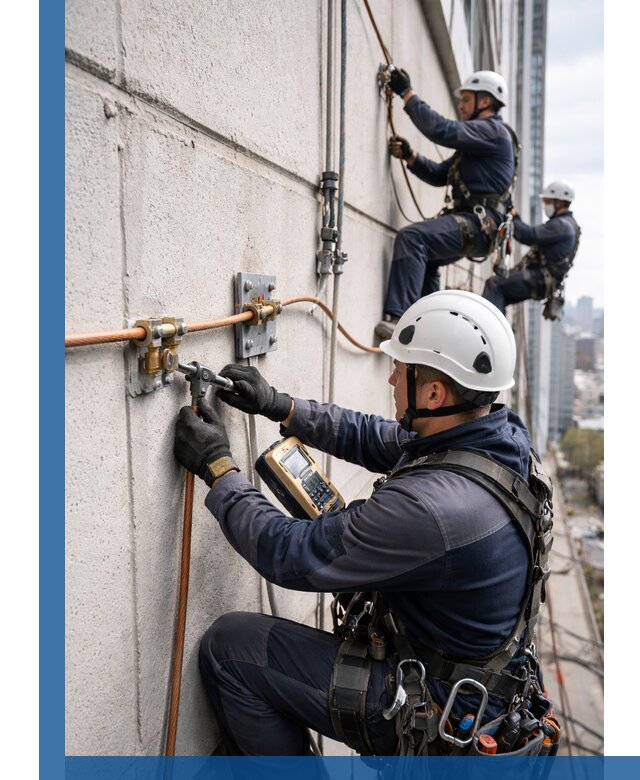 Монтаж системы заземления здания и молниезащиты в Челябинске