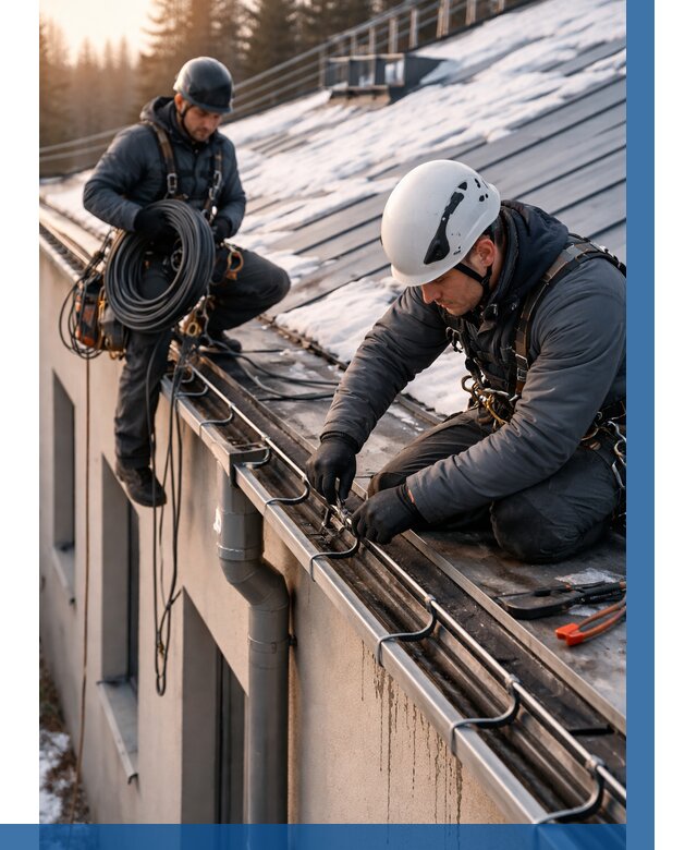 Монтаж греющего кабеля на кровле в Челябинске от 464 р. | ВЫСОТНИК-Члб