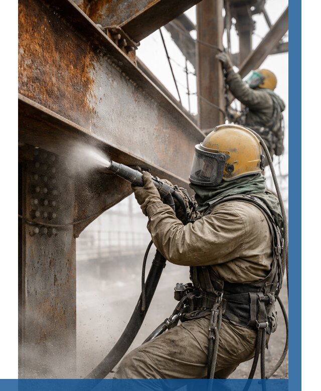 Пескоструйная очистка металлоконструкций в Челябинске по 619 р.  ВЫСОТНИК-Члб