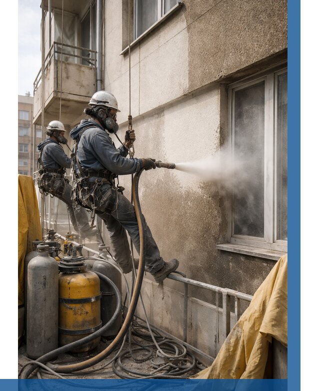 Пескоструйная очистка фасада в Челябинске от 670 р. | ВЫСОТНИК-Члб