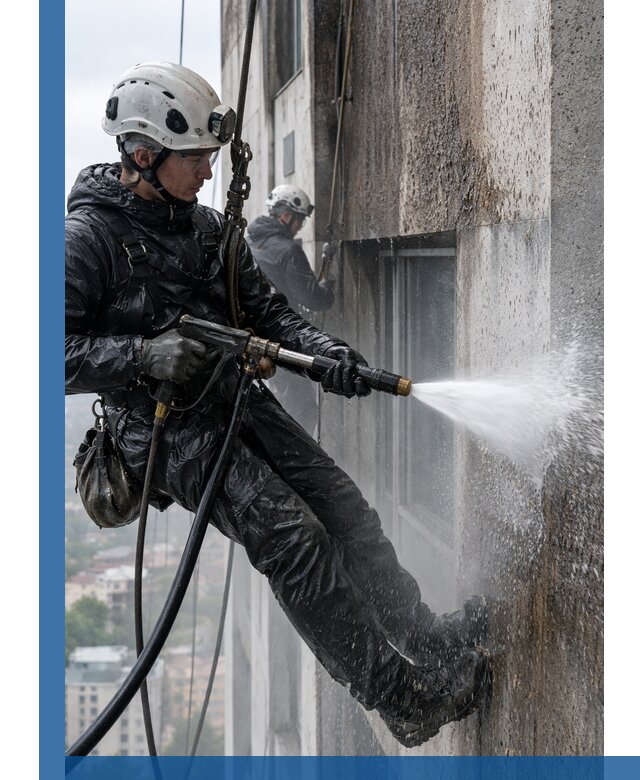Гидроструйная очистка фасадов и конструкций в Челябинске