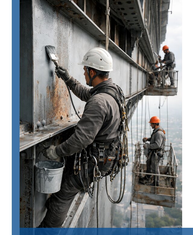 Покраска металлоконструкций на высоте в Челябинске профессионально