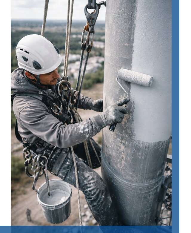Покраска мачт связи под ключ в Челябинске от 877 р. | ВЫСОТНИК-Члб