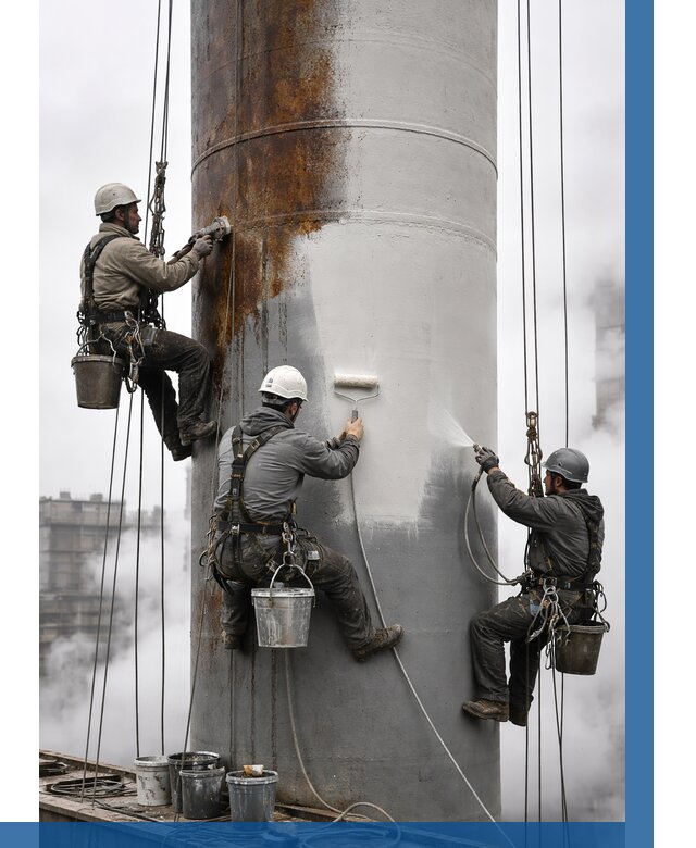 Покраска дымовых труб в Челябинске от 8765 р. | ВЫСОТНИК-Члб