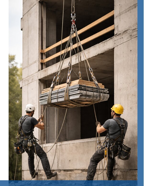 Подъем материала на этаж веревками в Челябинске от 1547 р. | ВЫСОТНИК-Члб