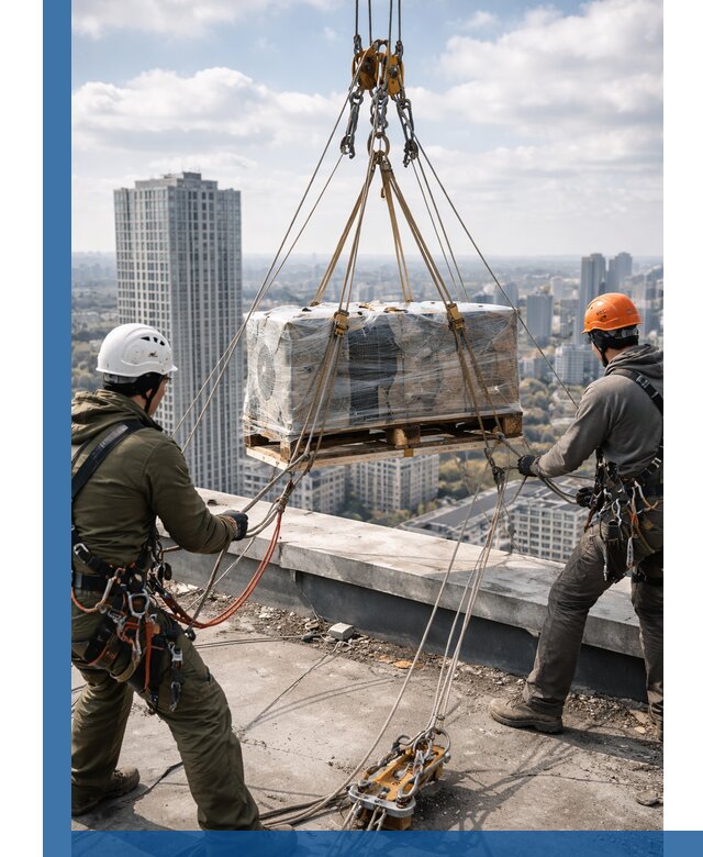 Подъем и монтаж крупногабаритных грузов на крышу в Челябинске