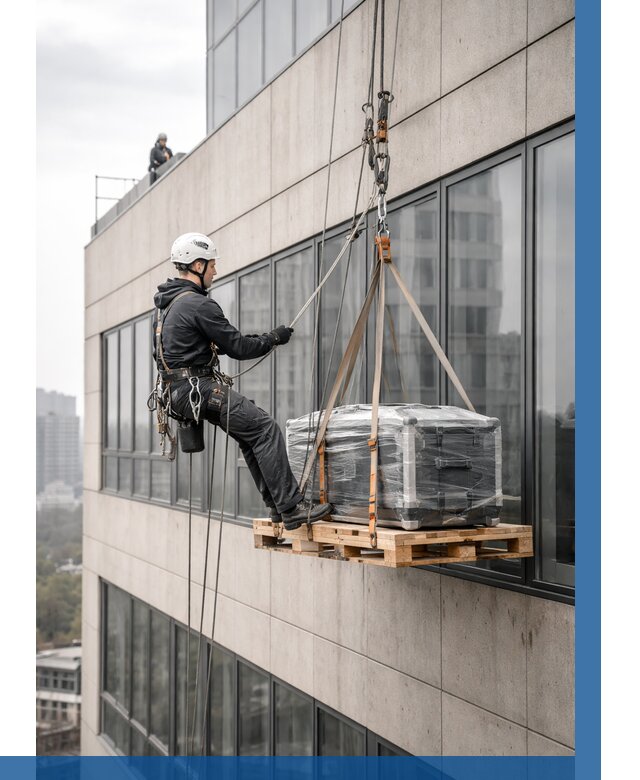 Спуск груза по фасаду в Челябинске от 3609 р. | ВЫСОТНИК-Члб