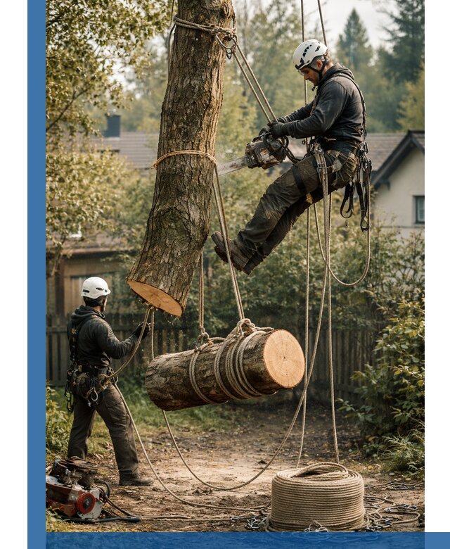 Валка деревьев частями в Челябинске, безопасно и аккуратно