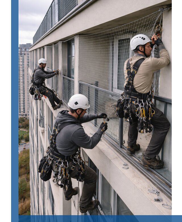 Профессиональный монтаж защитной сетки от птиц в Челябинске